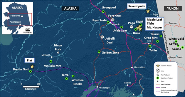 Fig 1. Tectonic Metals' properties, Alaska, USA